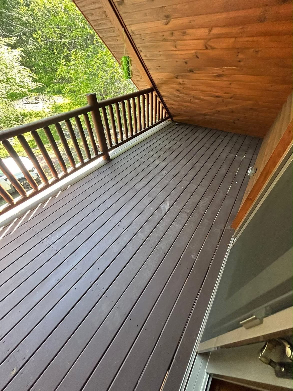 Log-Home Balcony Restain — before